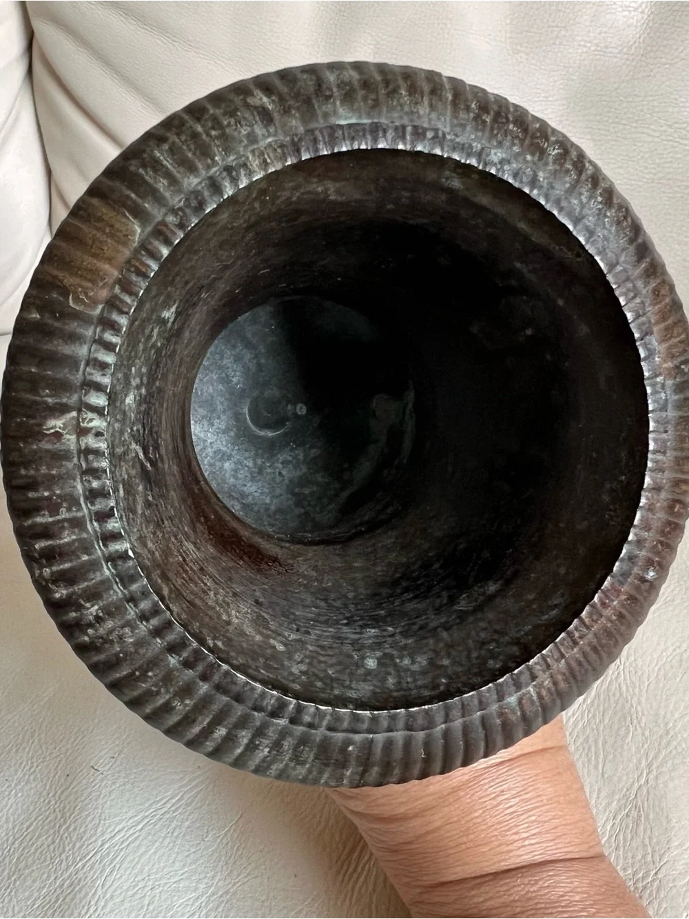 Neoclassical Style Metal Dark Antique Patina Urn Vase Planter